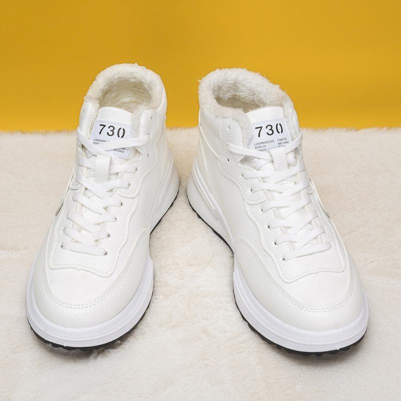 Pánská volnočasová sportovní obuv se silnou podrážkou a plyšovou izolací, pánská volnočasová obuv s vysokým svrškem