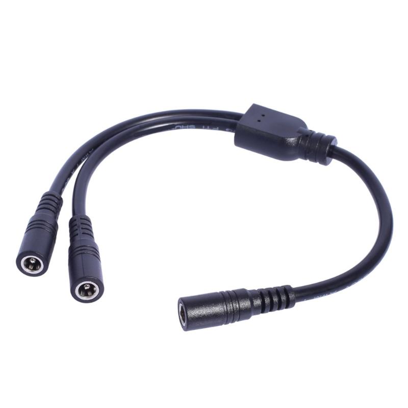 DC5521 Y Splitter Power Cable 5.5mmx2.1mm 1 Female to 2 Male for LED Lights Power Extension Cable 30cm/11.81in