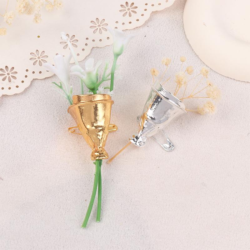 Alaşım Giyilebilir Çiçek Buketi Klipsi Vintage Gümüş Metal Çamaşır İğnesi Kore Tarzı Takı Aksesuarları Çiçek Broş Dekorasyonu
