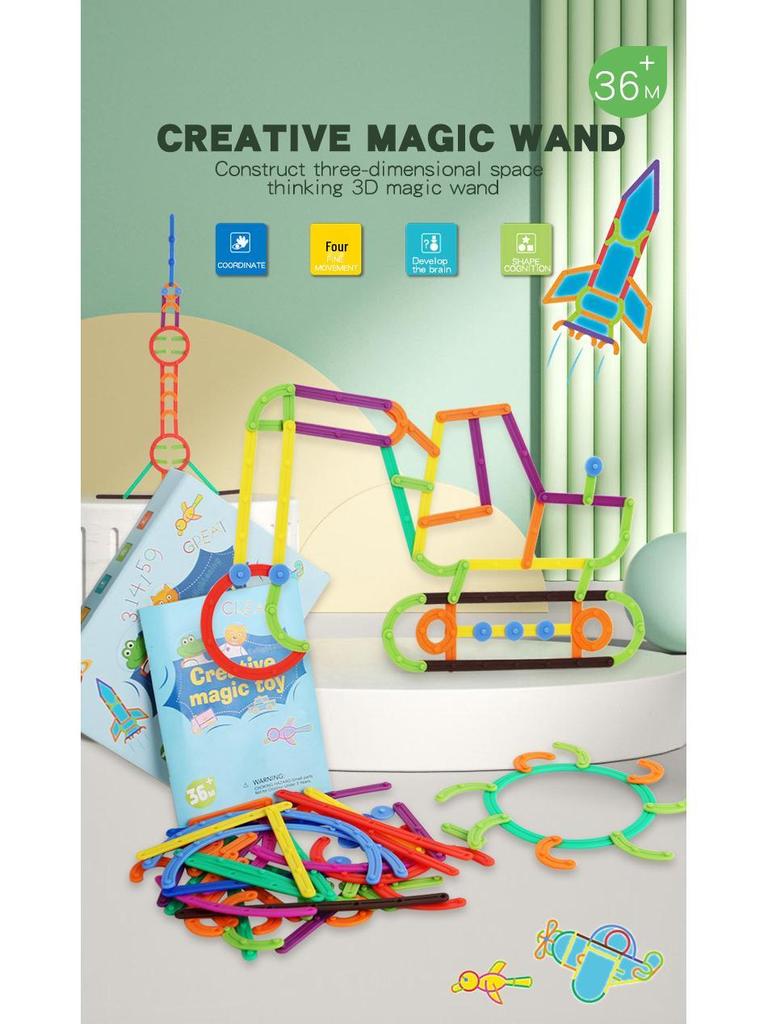 Children's Creative Interlocking Building Blocks Puzzle Set: Versatile Shapes and Educational Fun