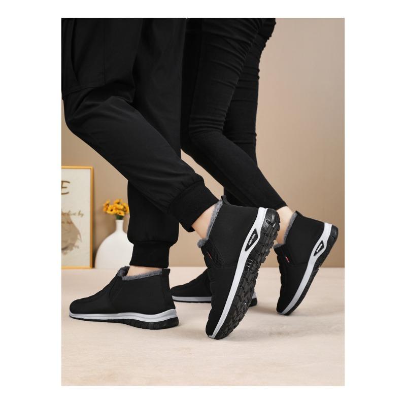 Fashion Snow Boots Men's New Wool Cotton Shoes  Single Foot Thick Velvet Comfortable and Safe  Dad Winter Safety Cotton Shoes