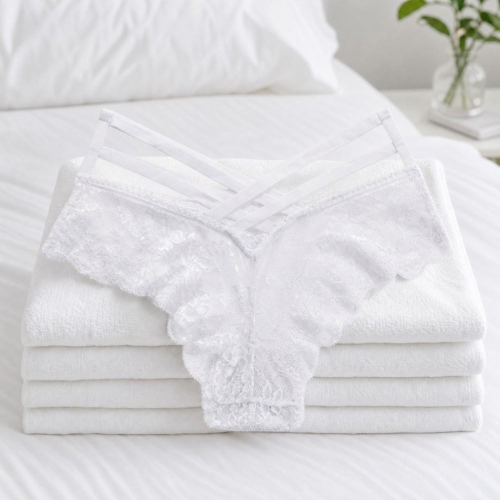 Underwear Women Lace Floral Thong Low-Rise T-back Panties Lace Solid Briefs Daily Wear