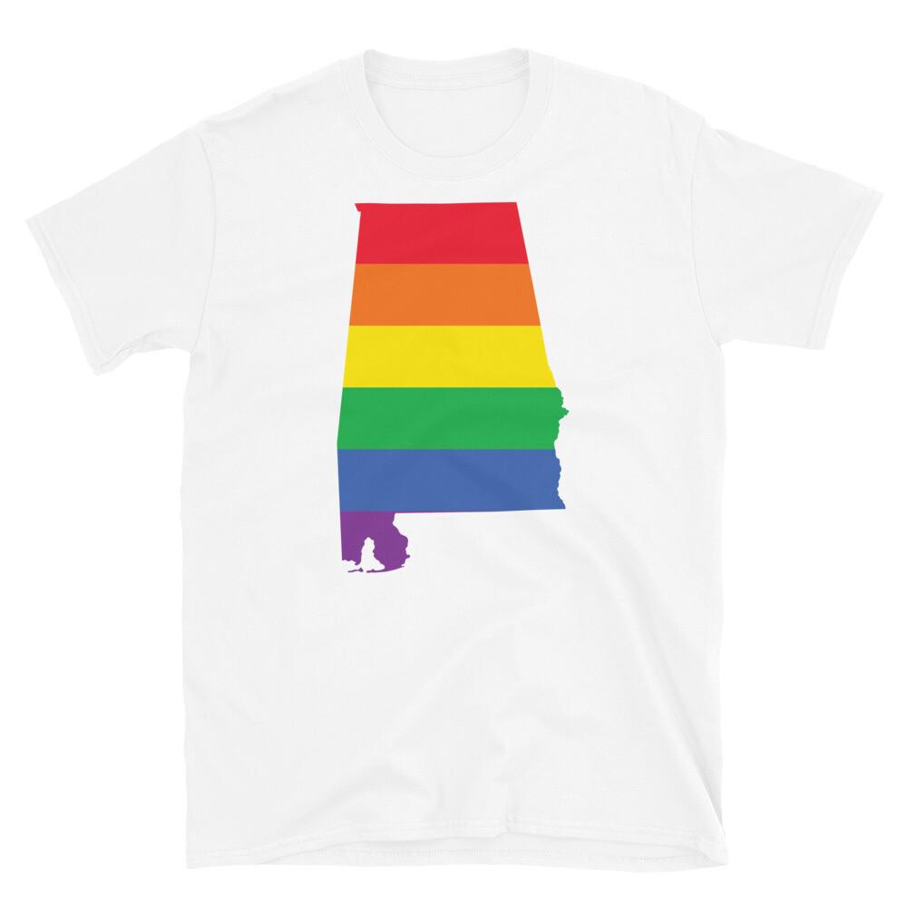 

Alabama State LGBTQ Rainbow Flag Gay Pride Short-Sleeve Unisex T-Shirt M