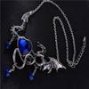 Gothic Heart-Shaped Zircon Dragon Pendant Couple Necklace Creative Metal Personality Couple Party Jewelry Accessories