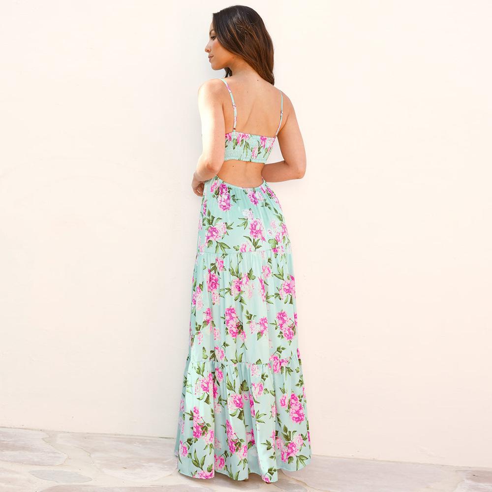 S-XL Women's Dresses New Women's Summer Dresses Halter Dress Beach Holiday Long Dress Slim Thin Dresses