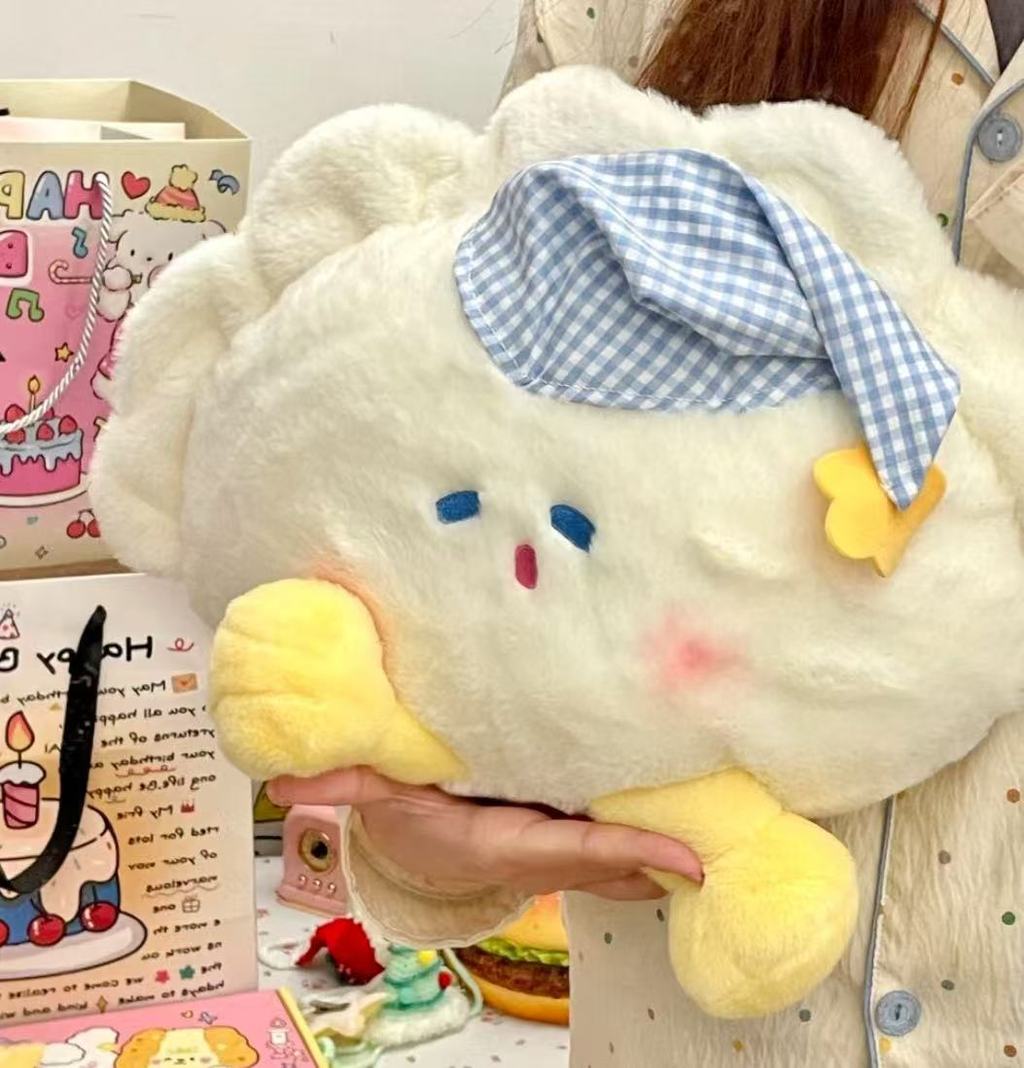 

Moon Dumpling Design Plush Toy Cartoon Soft Cotton Cute Doll For Kids And Gift Giving Sleep Cap