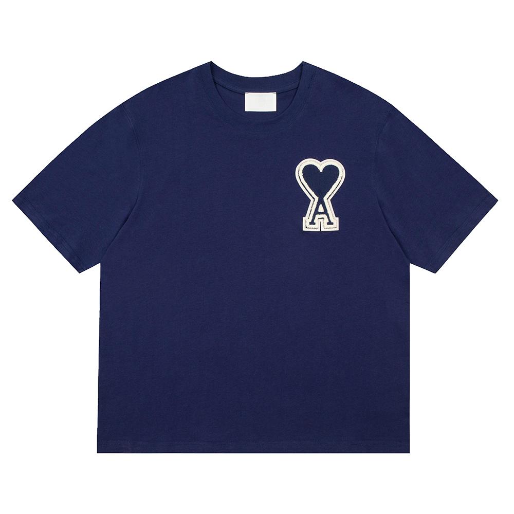 Sommer Neues Buchstaben Gewebtes Mikro-Etikett Reine Baumwolle Kurzärmeliges Lockeres Paar T-Shirt