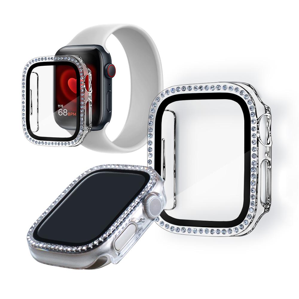 Bentosa Apple Watch Full Cover Cubic Crystal Clear Screen Protector Case