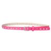 Women'S Rhinestone Belt Decorative Belt Inlaid Hollow Versatile Thin Belt Narrow Belt Bright Leather Pants Pu Candy Color