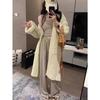 Spring and Autumn New Medium and Long Sweater Women's Coat Solid Color Knitted Cardigan Lazy Wind Thin Women's Thick Clothing