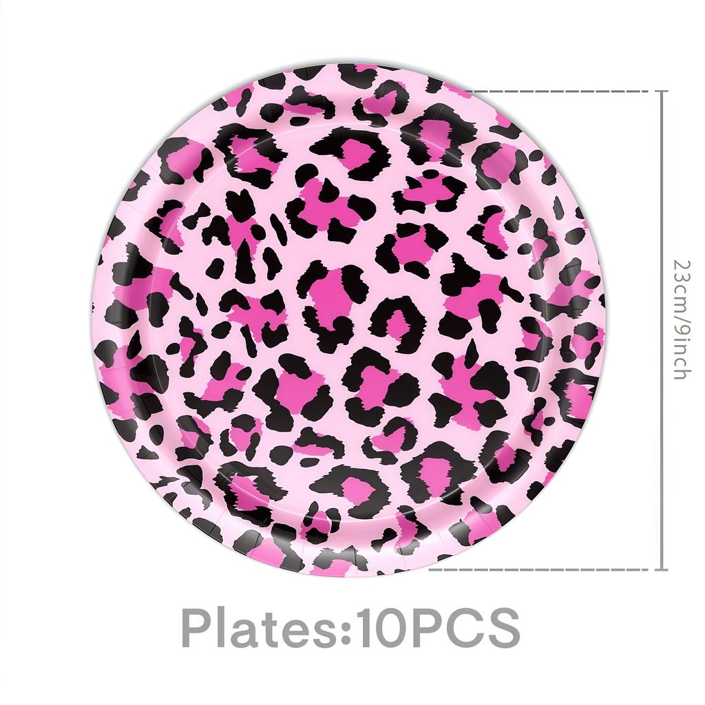 Rosa Leopard Geburtstagsparty Dekoration Tier Leopard Thema Geschirr Becher Teller Banner Ballons Geburtstagsparty Zubehör Geschenke