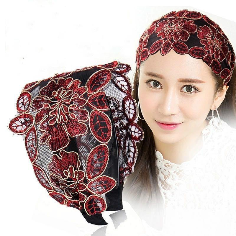 Women Fashion Elegant Cloth Knotting Fashion Leaves Wide Hairband Headband Hair Accessories Hair Ring