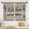 Modern Window Curtain Fresh Checkered Sunflower Printed Home Decoration Kitchen Bedroom Curtains Set Of 2 Made Polyester With Rod Pocket Decor