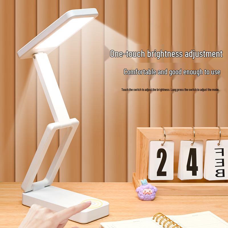 Oeny Foldable Eye-Protection Desk Lamp with Clock