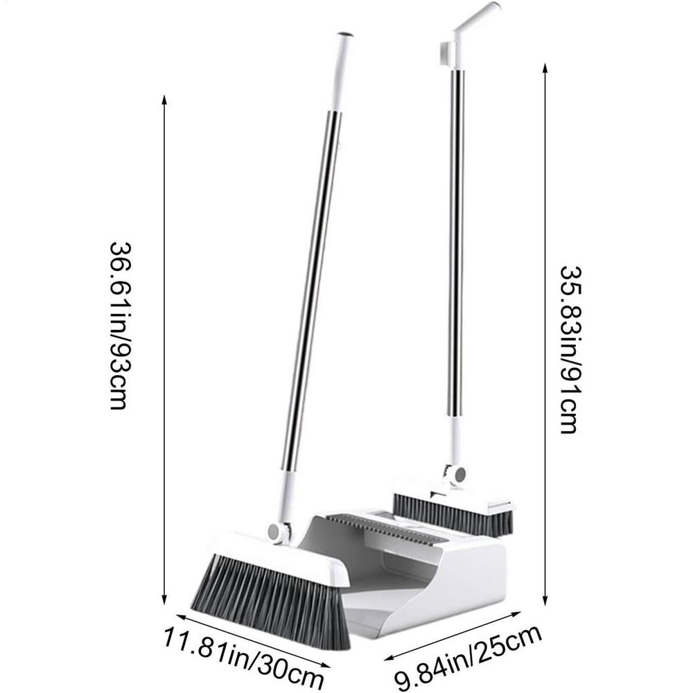 Dustpan And Broom Set 3 Piece Rust Proof Sweeping Duster Broom Dustpan Set For House Kitchen Apartment Indoor Outdoor Floor Dorm