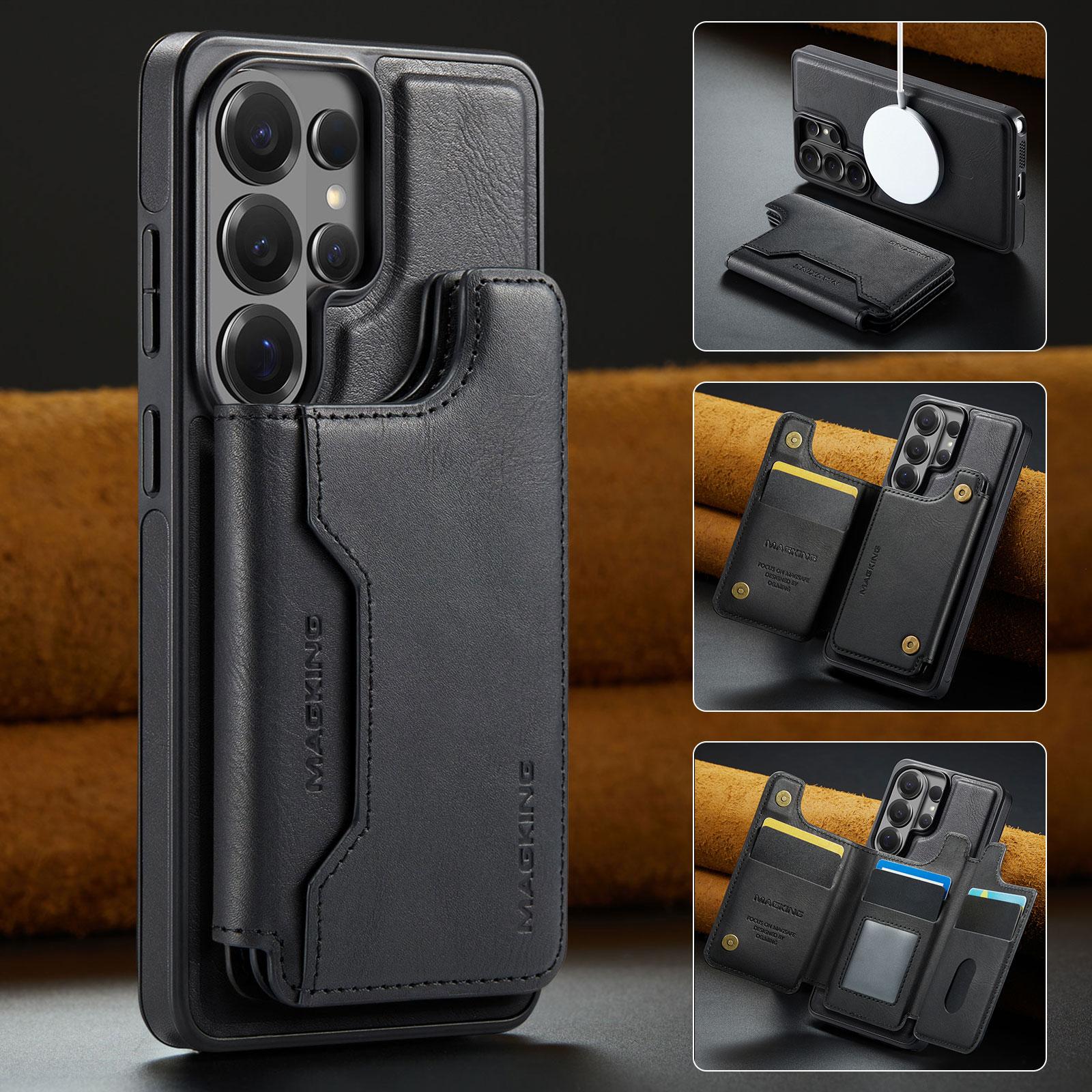 

MAGKING-K3 New 2-in-1 Removable Flip Leather Wallet Case Shockproof Cover for Samsung Galaxy S26 Ultra S25 S24 FE Plus For Samsung Galaxy S26 Ultra чёрный