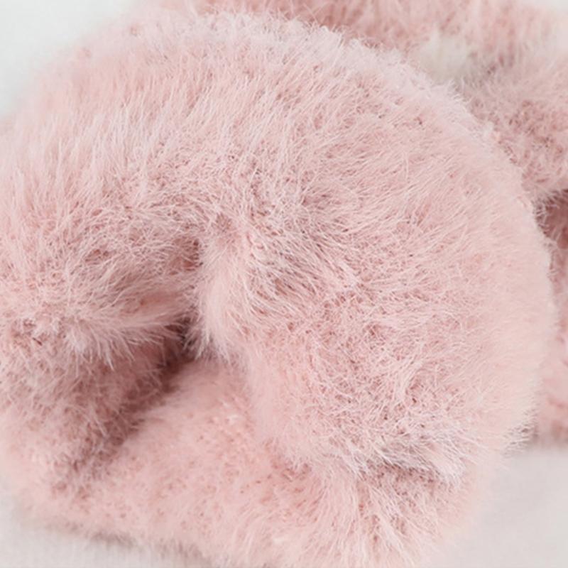 Cartoon Plush Cats Paw Fingerless Mittens with Flip Top Winter Knitted Gloves Stretchy Soft Mitten Elastic Warm Mitte