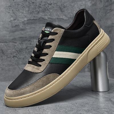 Italian Casual Men's Shoes Genuine Leather High Quality Designer Business Shoes Luxury Brand Men Sneakers Sport Skateboard Shoes