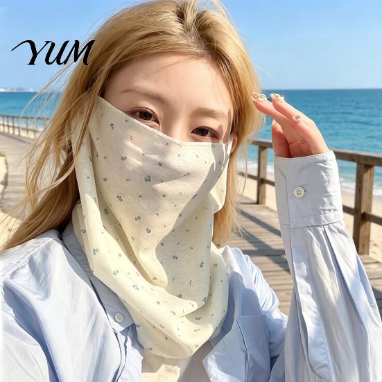 Lightweight Summer Face Mask Women Neck Sun Protection Mask, Cotton Dot Print UV Outdoor Cycling Cover, Foldable Gaiter Scarf for Driving Camping