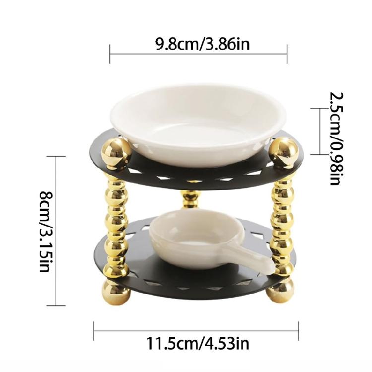 Ceramics Essential Oil Warmer with Tealight Candle Spoon Aromatherapies Wax Melt Burners Diffuser for Relaxation Space