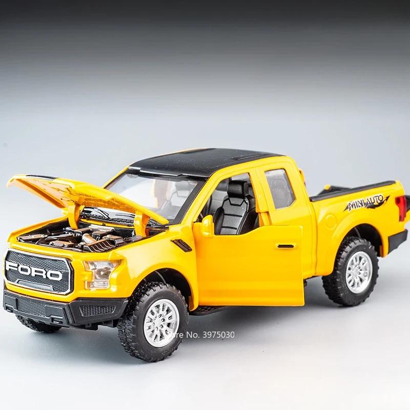 

1:32 Scale F-150 SVT Raptor Alloy Diecast Models Cars Toys Doors Opened Off-road with Light Music Vehicles Boys Birthday Gifts