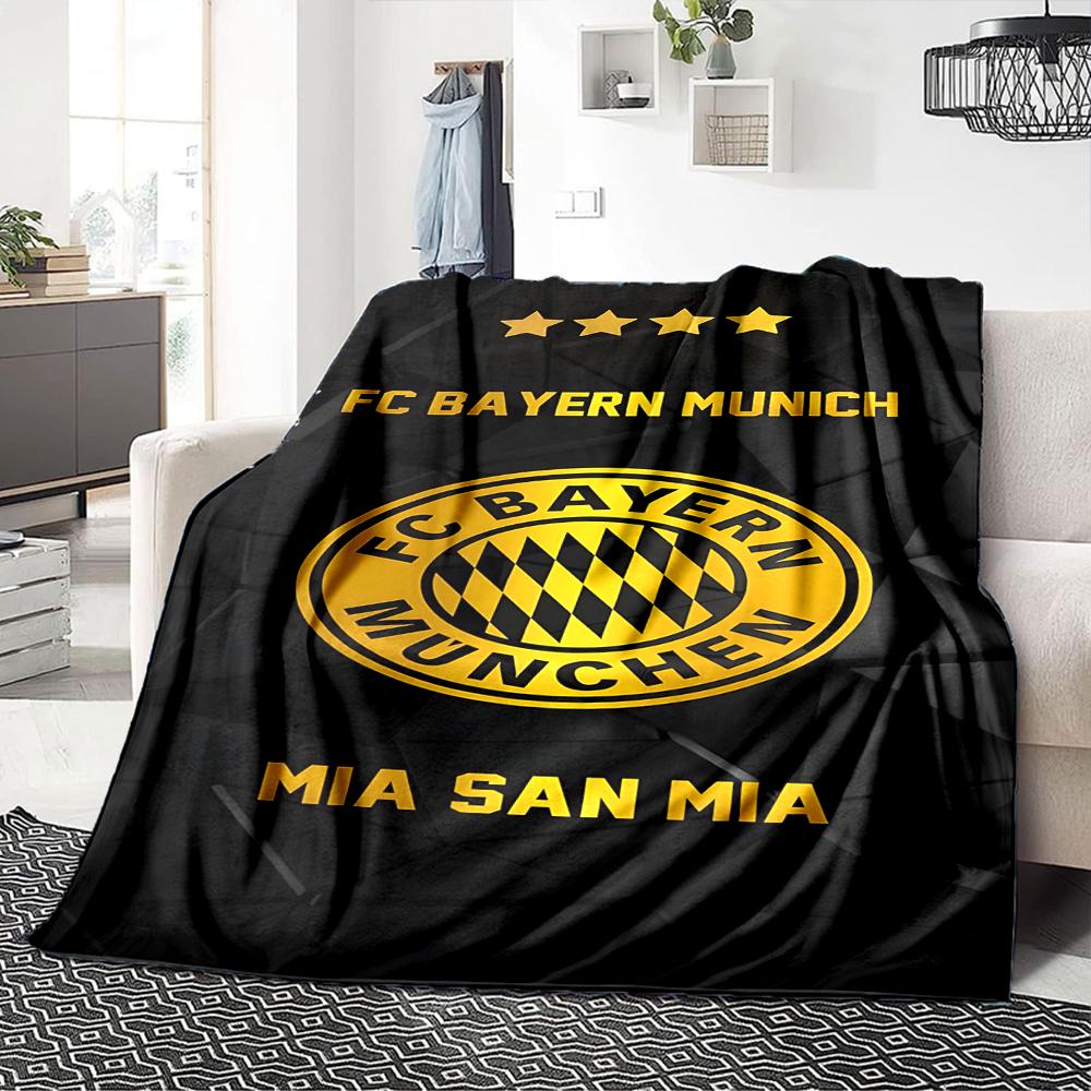 Coperte con stemma del Bayern Monaco in flanella stampata, traspiranti, calde, da divano, per casa, ufficio, copriletti 0708a118