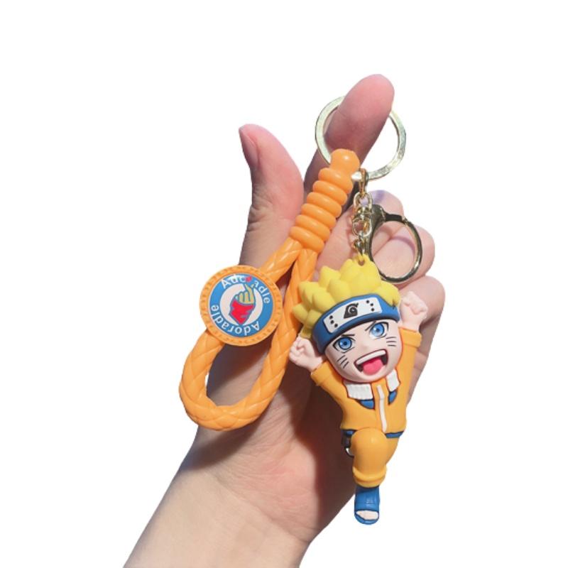 Naruto Anime Sasuke Keyring Pendant Doll Pvc Figure Toy Bag Keychain Decor Gift