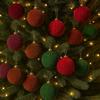 9pcs Vintage Velvet Christmas Balls Flocking Christmas Spheres Xmas Tree Pendant  Home Office Decor"