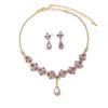 Exquisite Full Diamond Bridal Necklace & Earrings Set - High-Grade Wedding Accessories