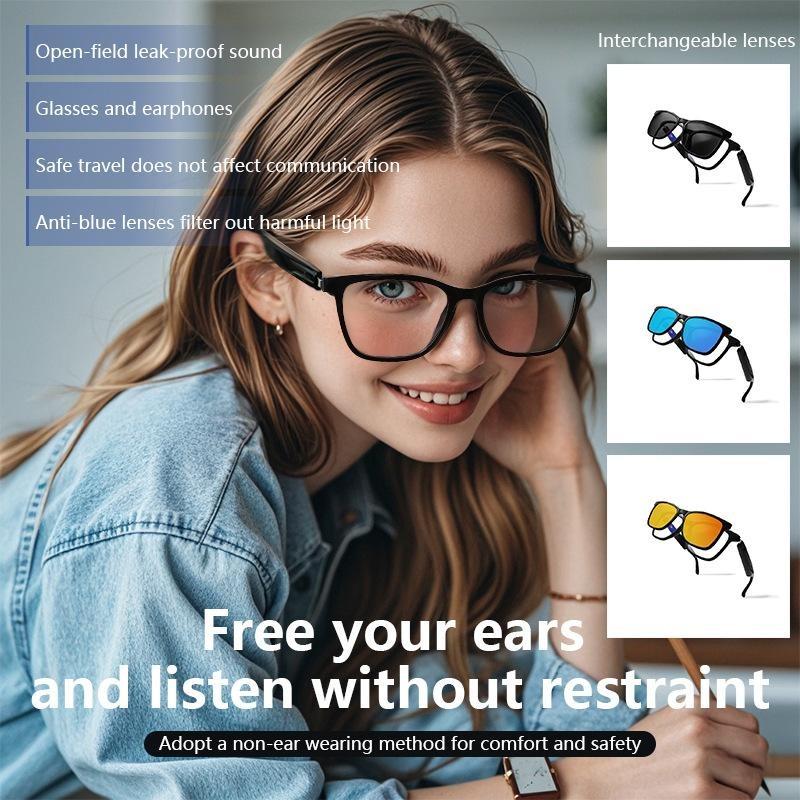 Smart glasses, Bluetooth glasses blue light lenses magnetic sunglasses UV resistant listening to music and making calls