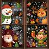 New Christmas Decoration Santa Elf Static Stickers Party Decoration Snowflake Glass Stickers