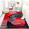Roter Zebra Trinkwasser Druck Teppich für Schlafzimmer Wohnzimmer Bettseite Sofa Bodenmatte Modernes Wohndekor Bereichsteppich Große Größe