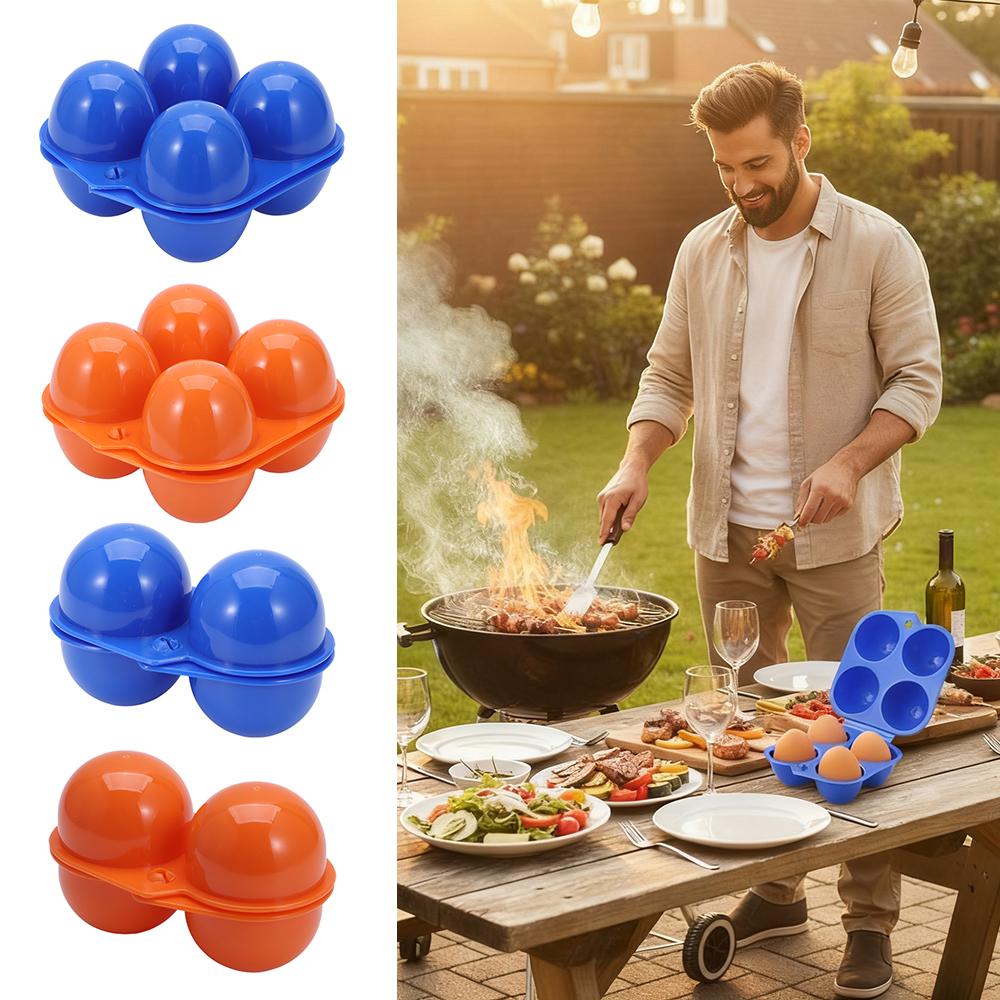 2/4 Grids Outdoor Holder Foldable Egg Tray Egg Storage Box Organizer Case Portable