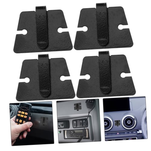 NOLITOY 4-Piece Car Microphone Hanging Hooks, Hanging Hooks for Car Radios, Microphone/Radio Hanger, Fixed Mounting Stand, Plastic, Car Storage, Light