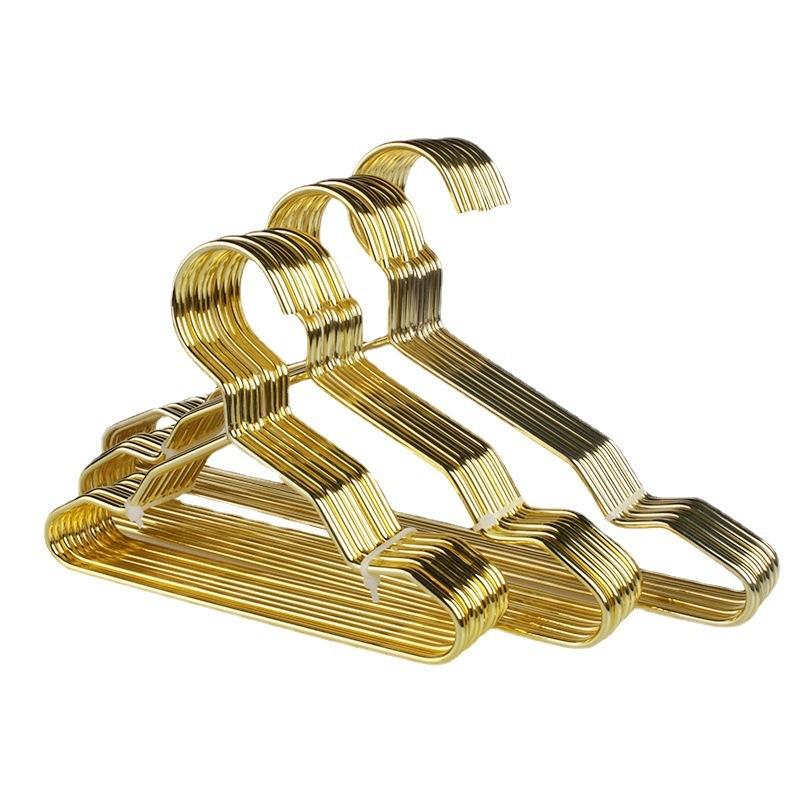 10 Pack Gold Hook Coat Children Metal Heavy Hanger for Clothes With Non-Slip Design Space Saving Heavy Duty Hangers for Pets Dog