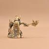 Vintage Brass Medieval Warrior Ornament Axe & Shield Design Durable Collectible Figurine for Home Shelf Decor