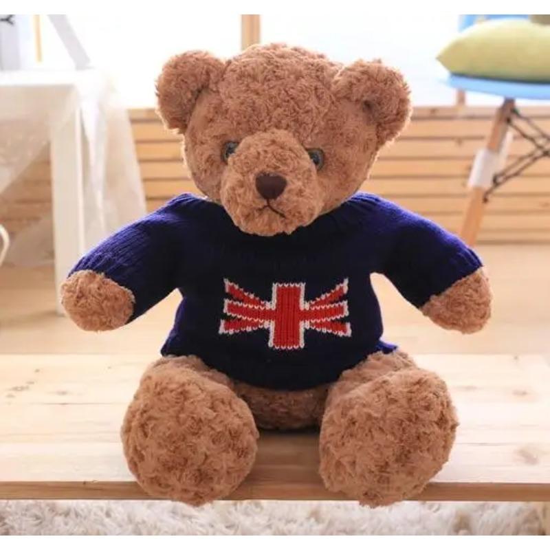 Latest Style Adorable Sweater Bear Plush Toys Stuffed Animals Plush Soft Teddy Bear Cloth Doll Birthday Gift Kids Toys Pillow
