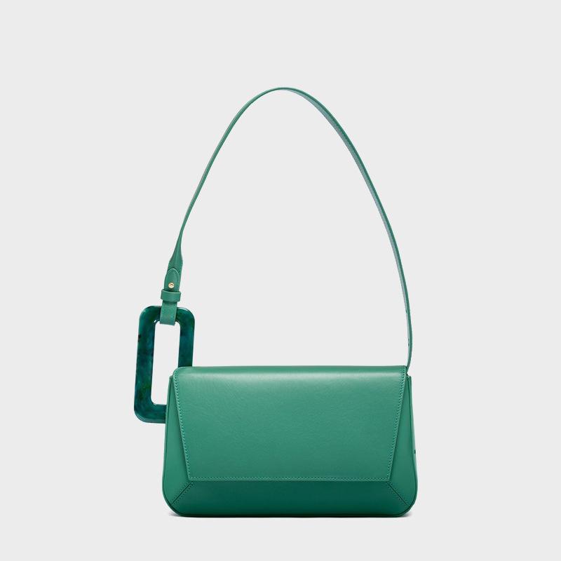 

Trend Small Square Bag Commuter Niche One Shoulder Crossbody Bag Versatile Casual Style Underarm Women S Bag Lightweight 26cm*5.5cm*14cm* зелений