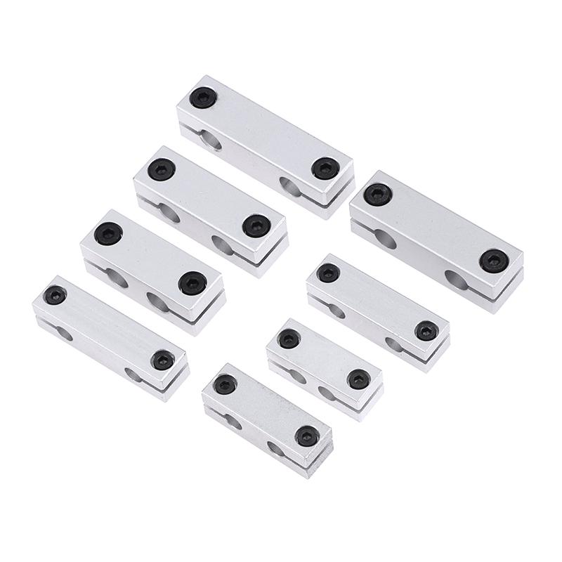 

6MM 8MM Pillar Parallel Clamp With The Same Diameter Optical Axis Fixing Steel Pipe Round Frame Connector 8-8 hole spacing15