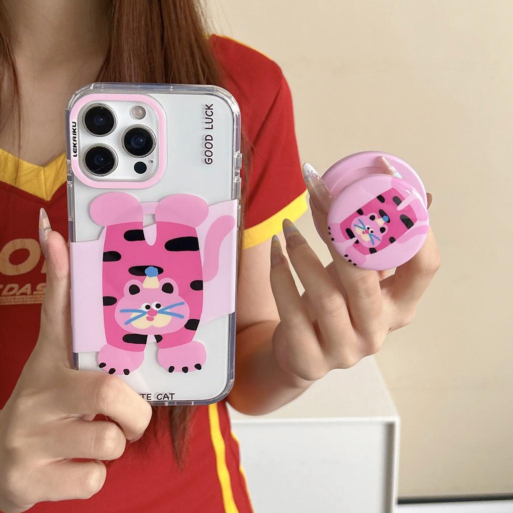 ins Korean cartoon animal suitable for Apple 16promax mobile phone case iPhone15 magnetic suction bracket 14P new
