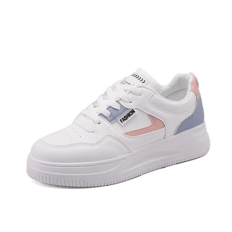 Casual Versatile Women's Shoes 2025 Spring Autumn New Arrival Student White Shoes Thick Sole Board