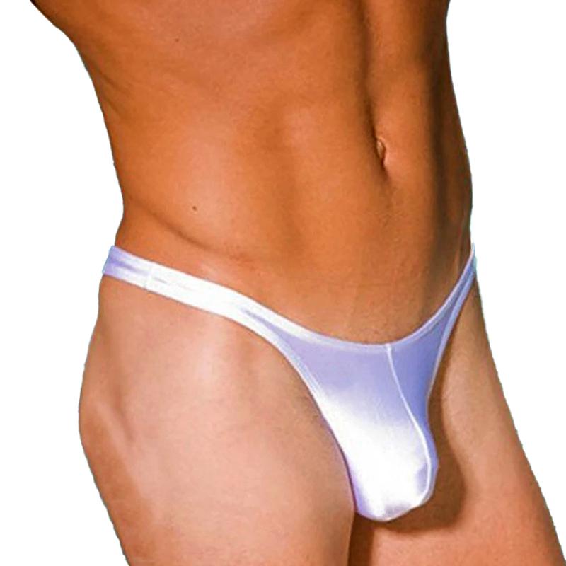1Pc Men G-string Nylon Thongs Convex Panties Sexy Briefs Solid Color Underwear