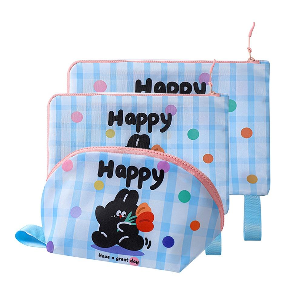 

Дорожная сумка для хранения большой вместимости, водонепроницаемая косметичка, милая сумка для нижнего белья и носков Blue-3Pcs