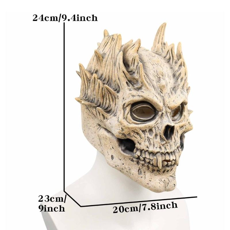 Realistic Latex Skull Mask For Halloween Parties Skeleton Face Covering Horror Cosplay Costume Accessory