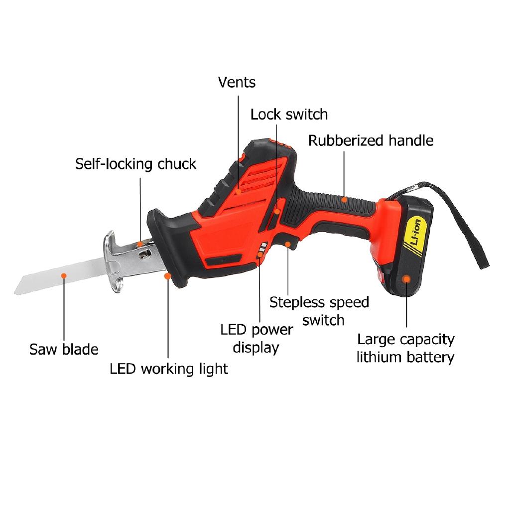 3000RPM Reciprocating Saws Saber Saw Portable Cordless Electric Power Tools Jig Saw with 1pcs Battery 21V