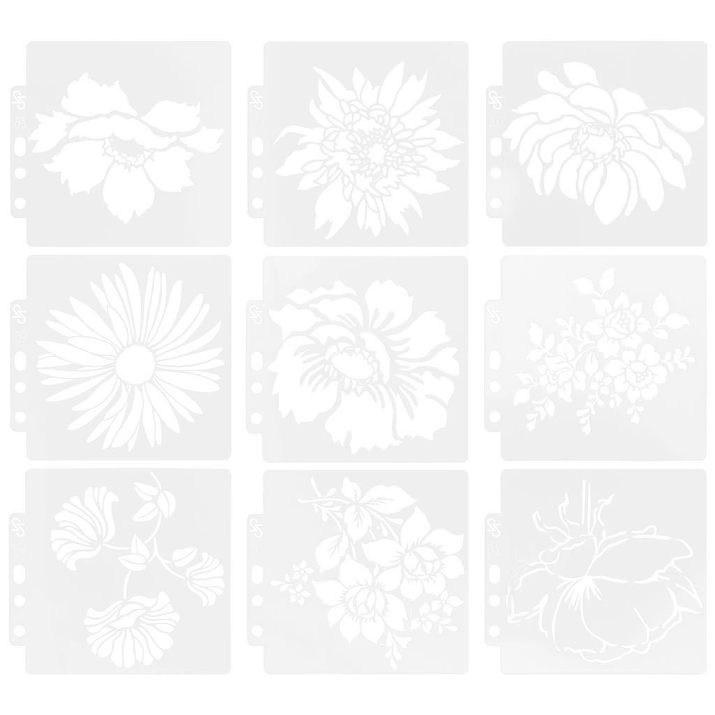 9Pcs Mandala Template Painting Drawing Stencils  Making Mold Art Craft Supplies