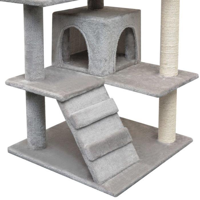 VidaXL Arbre à chat avec griffoirs en sisal 125 cm Gris