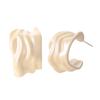 Korean version of fashion temperament resort style macaron C-shaped stud earrings light luxury simple high-end commuter earrings