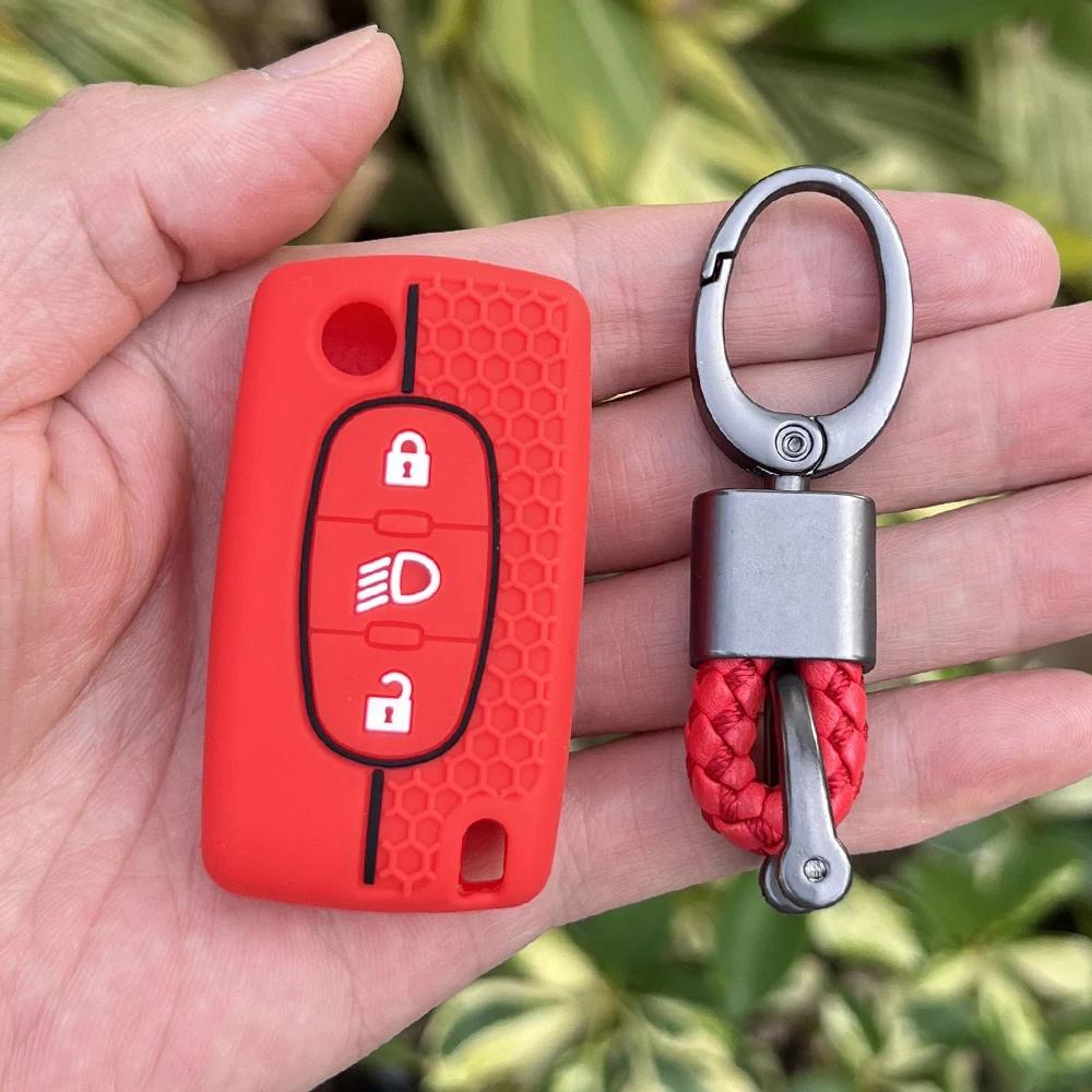 Silicone Car Key Case Soft Remote Cover Protector for Citroen C2 C3 C4 C5 C6 Xsara Berlingo for Peugeot 207 307 308 407 607 807