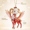 Künstlicher Strass Ziegen Hängeornament 2D Flacher Ziegen Taschenanhänger Weihnachtsbaumschmuck